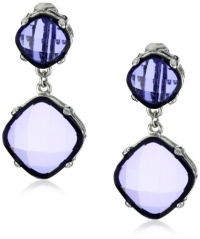 Anne Klein Helen Silver-Tone Purple Drop Earrings Anne Klein Helen Silver-Tone Purple Drop Earrings