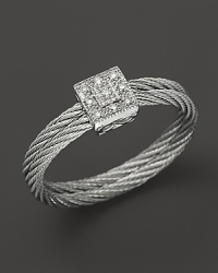 Charriol's Classique Collection cable ring lends a fresh, modern look, mixing diamonds with 18K white gold and stainless steel. Charriol's Classique Collection cable ring lends a fresh, modern look, mixing diamonds with 18K white gold and stainless steel.