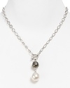 Majorica Monochrome Tahitian and White Pearl Pendant Necklace, 18