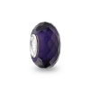 Bling Jewelry Dark Amethyst Color Sterling Silver Faceted Crystal Glass Bead Pandora Compatible