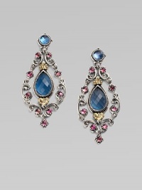 EXCLUSIVELY AT SAKS. Pink tourmaline and blue topaz stones set in sterling silver and accented with 18k gold. Pink tourmaline and blue topaz18k goldSterling silverLength, about 2.25Post backImported EXCLUSIVELY AT SAKS. Pink tourmaline and blue topaz stones set in sterling silver and accented with 18k gold. Pink tourmaline and blue topaz18k goldSterling silverLength, about 2.25Post backImported