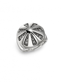 THE LOOKSilver big top with diamond accentsSmooth bandTHE FITWidth, about ½THE MATERIALDiamond, .48 tcwSterling silverORIGINImported THE LOOKSilver big top with diamond accentsSmooth bandTHE FITWidth, about ½THE MATERIALDiamond, .48 tcwSterling silverORIGINImported