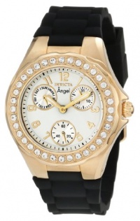 Invicta Women's 1643 Angel Crystal Accented White Dial Black Silicone Watch Invicta Women's 1643 Angel Crystal Accented White Dial Black Silicone Watch