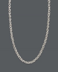 Add some extra charm with a sophisticated chain. 14k white gold chain features an interlocking link design with a spring ring clasp. Approximate length: 18 inches. Add some extra charm with a sophisticated chain. 14k white gold chain features an interlocking link design with a spring ring clasp. Approximate length: 18 inches.