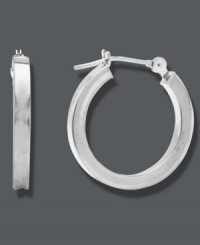Traditional glamour. The perfect complement to every look -- try chic, 14k white gold hoops. Approximate diameter: 17 mm. Traditional glamour. The perfect complement to every look -- try chic, 14k white gold hoops. Approximate diameter: 17 mm.