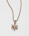 Pavé diamonds embellish this warm, 14k rose gold floral pendant on a ball chain. Diamonds, .06 tcw14k rose goldLength, about 16Pendant size, about .33Lobster clasp closureMade in Italy and imported