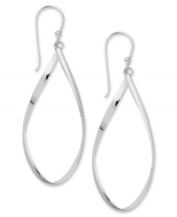 A unique twist. Giani Bernini's oval-shaped hoops are a fab addition to your jewelry collection. Set in sterling silver. Approximate diameter: 1 inch. A unique twist. Giani Bernini's oval-shaped hoops are a fab addition to your jewelry collection. Set in sterling silver. Approximate diameter: 1 inch.