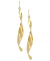 Here's the twist. Robert Lee Morris puts a special spin on this set of drop earrings. Crafted from gold-tone mixed metal, this pair was created with a linear approach in mind. Approximate drop: 4 inches.