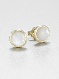 EXCLUSIVELY AT SAKS.COM. From the Jaipur Resort Collection. Creamy domes of rich mother-of-pearl sit within hand-engraved gold frames with a brushstroke texture in these classic studs with a modern twist.Mother-of-pearl18k yellow goldDiameter, about .5Post backMade in Italy