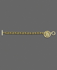 Simple and classic, this AK Anne Klein bracelet is perfect for every day. Crafted in goldtone mixed metal with a bar and toggle closure. Approximate length: 7-1/2 inches. Simple and classic, this AK Anne Klein bracelet is perfect for every day. Crafted in goldtone mixed metal with a bar and toggle closure. Approximate length: 7-1/2 inches.
