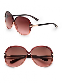 Be a shady lady in this lightweight, elegant pair with logo lens. Available in brown with gradient brown to rose lens.Tubular temples100% UV protectionMade in Italy Be a shady lady in this lightweight, elegant pair with logo lens. Available in brown with gradient brown to rose lens.Tubular temples100% UV protectionMade in Italy