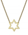 Wear your faith proudly. Studio Silver's pretty cut-out Star of David pendant is crafted in 18k gold over sterling silver with a matching chain. Approximate length: 18 inches. Approximate drop: 1/2 inch.