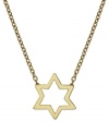 Wear your faith proudly. Studio Silver's pretty cut-out Star of David pendant is crafted in 18k gold over sterling silver with a matching chain. Approximate length: 18 inches. Approximate drop: 1/2 inch.