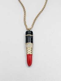 A bold and whimsical style accented with enamel and Swarovski crystals on a 22k goldplated link chain. 22k goldplatingEnamelSwarovski crystalsLength, about 33Pendant size, about 2.75Lobster clasp closureMade in USA A bold and whimsical style accented with enamel and Swarovski crystals on a 22k goldplated link chain. 22k goldplatingEnamelSwarovski crystalsLength, about 33Pendant size, about 2.75Lobster clasp closureMade in USA