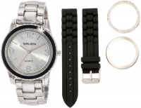Embassy by Gruen Women's GU001LS Ladies Silver Toned Interchangeable Watch Gift Set Embassy by Gruen Women's GU001LS Ladies Silver Toned Interchangeable Watch Gift Set