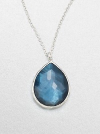 From the Wonderland Collection. Faceted, teardrop shaped indigo doublet set in hammered sterling silver on a link chain. Indigo doubletSterling silverLength, about 16-18 adjustablePendant size, about 1.3Lobster clasp closureImported From the Wonderland Collection. Faceted, teardrop shaped indigo doublet set in hammered sterling silver on a link chain. Indigo doubletSterling silverLength, about 16-18 adjustablePendant size, about 1.3Lobster clasp closureImported