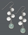 A shimmering sensation, Studio Silver's stunning drop earrings will remind you of summer. Crafted in sterling silver with polished discs and round-cut chalcedony drops (5-1/10 ct. t.w.). Approximate drop: 2 inches.