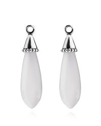 Polished quartzite pendants dangle elegantly from PANDORA earrings. Compatible with french wire and hoop styles. Polished quartzite pendants dangle elegantly from PANDORA earrings. Compatible with french wire and hoop styles.