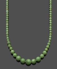 Add a fresh sprig of color to lighten any look. Graduated, jade beads (4-8 mm) with a 14k gold clasp create a look of polished elegance. Approximate length: 18 inches. Add a fresh sprig of color to lighten any look. Graduated, jade beads (4-8 mm) with a 14k gold clasp create a look of polished elegance. Approximate length: 18 inches.