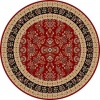 Safavieh LNH331B Lyndhurst Collection Red and Black Round Area Rug, 5-Feet 3-Inch