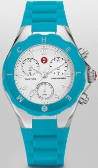New Michele Large Tahitian Jelly Bean Stainless Steel Turquoise Watch New Michele Large Tahitian Jelly Bean Stainless Steel Turquoise Watch