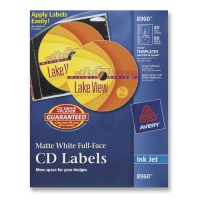 Avery CD Labels, White Matte, 40 CD Labels and 80 Spine Labels (8960) Avery CD Labels, White Matte, 40 CD Labels and 80 Spine Labels (8960)