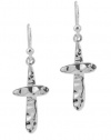 Barse Hammered Silver Cross Earrings