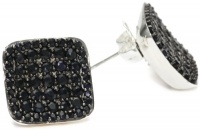 Elizabeth and James Saddle Collection Black Sapphire Sterling Silver Saddle Stud Earrings Elizabeth and James Saddle Collection Black Sapphire Sterling Silver Saddle Stud Earrings