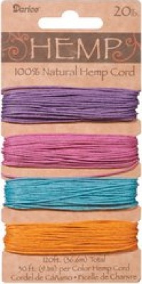 Darice Hemp Cord 20# 120 Feet/Pkg-Pastels Darice Hemp Cord 20# 120 Feet/Pkg-Pastels