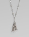 EXCLUSIVELY AT SAKS. Two delightfully detailed chain tassels dangle delicately from a long silvery chain dotted with faceted cubic zirconia discs and openwork pavé crystal beads.Cubic zirconia and crystalRhodium platedChain length, about 16Tassel length, about 2Lobster claspImported