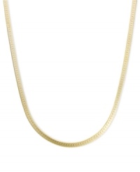 A timeless addition to your collection. This rich necklace features a flat herringbone chain crafted in 14k gold. Approximate length: 24 inches. Approximate width: 1.25 mm. A timeless addition to your collection. This rich necklace features a flat herringbone chain crafted in 14k gold. Approximate length: 24 inches. Approximate width: 1.25 mm.