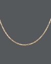 Add a little extra shine to your ensemble. Necklace features a hollow baguette design crafted in 14k gold. Approximate length: 18 inches.