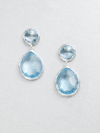 From the Rock Candy® Collection. Crisp, faceted blue topaz set in hammered sterling silver in a snowman drop design. Blue topazSterling silverDrop, about 1.25Post backImported From the Rock Candy® Collection. Crisp, faceted blue topaz set in hammered sterling silver in a snowman drop design. Blue topazSterling silverDrop, about 1.25Post backImported