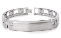 Dolan Bullock 7PT Diamond Silver ID Bracelet Dolan Bullock 7PT Diamond Silver ID Bracelet