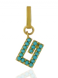 Ladies Gucci Turquoise Gemstone 18k Yellow Gold Trademark G Pendant