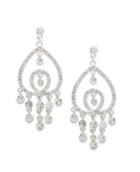 With their eye-catching, elegant effect, Charter Club's chandelier post earrings serve as the perfect finishing touch for any special occasion outfit. Crafted in silver tone mixed metal with glittering glass accents. Approximate drop: 2-1/2 inches. With their eye-catching, elegant effect, Charter Club's chandelier post earrings serve as the perfect finishing touch for any special occasion outfit. Crafted in silver tone mixed metal with glittering glass accents. Approximate drop: 2-1/2 inches.