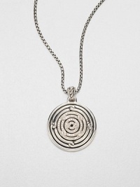 From the Labyrinth Collection. An intriguing looped disc design in sleek sterling silver accented with sparkling diamonds on an iconic cable bale. Diamonds, 1.17 tcwSterling silverSize, about 1.6Fixed baleImported Please note: Chain sold separately. 