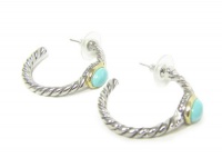 Designer Inspired Cable Hoop Stone Earrings Designer Inspired Cable Hoop Stone Earrings