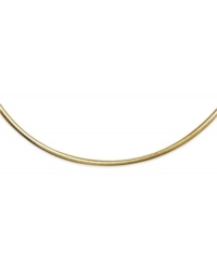 Stunning style with the simplest design. This beautiful Omega necklace reverses for versatility. Crafted in 14k gold over sterling silver and sterling silver. Approximate length: 17 inches. Stunning style with the simplest design. This beautiful Omega necklace reverses for versatility. Crafted in 14k gold over sterling silver and sterling silver. Approximate length: 17 inches.