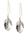 Subtle shimmer from every angle. Kenneth Cole New York's faceted glass earrings features a chic linear design strung from gold tone mixed metal ear wires. Approximate drop: 2 inches.