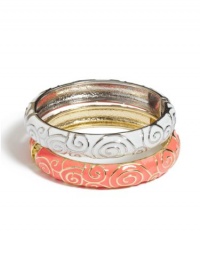GUESS Coral and White Swirl Bracelet Set GUESS Coral and White Swirl Bracelet Set