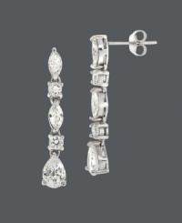 Create the ultimate look for an evening out on the town. B. Brilliant's luminous, five station earrings feature marquise and square-cut cubic zirconias (2-9/10 ct. t.w.) set in sterling silver. Approximate drop: 1 inch. Create the ultimate look for an evening out on the town. B. Brilliant's luminous, five station earrings feature marquise and square-cut cubic zirconias (2-9/10 ct. t.w.) set in sterling silver. Approximate drop: 1 inch.