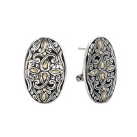 925 Silver Filigree Swirl Earrings with 18k Gold Accents 925 Silver Filigree Swirl Earrings with 18k Gold Accents