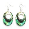 Pearlz Ocean Silvertone Copper Abalone and Grey Shell Dangle Earrings