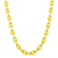 18 Karat Gold over Sterling Silver 7.6-mm Puffed Mariner Chain (18 Inch) 18 Karat Gold over Sterling Silver 7.6-mm Puffed Mariner Chain (18 Inch)