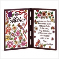 Gifts & Decor Framed Poetic Mother Mom Faux Stained Poem Glass Plaque Gifts & Decor Framed Poetic Mother Mom Faux Stained Poem Glass Plaque