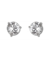 Every girl needs a pair of eye-catching studs -- perfect for the office or a night out. Swarovski's stud earrings feature a round-cut solitaire crystal in a three prong silver tone mixed metal setting. Every girl needs a pair of eye-catching studs -- perfect for the office or a night out. Swarovski's stud earrings feature a round-cut solitaire crystal in a three prong silver tone mixed metal setting.