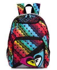 Make a bold style statement with this bright, printed canvas backpack from Roxy. Plenty of external pockets keep essentials easily at hand, while the ultra-roomy interior stashes everything you need for your daily excursions. Make a bold style statement with this bright, printed canvas backpack from Roxy. Plenty of external pockets keep essentials easily at hand, while the ultra-roomy interior stashes everything you need for your daily excursions.