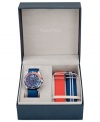 This preppy-chic watch set from Nautica lets you swap out straps for a change of color.
