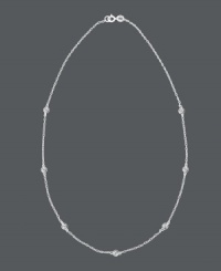 Subtle style with a hint of sparkle. B. Brilliant's pretty station necklace features bezel-set cubic zirconias (3/4 ct. t.w.) strung from a delicate chain. Crafted in sterling silver. Approximate length: 18 inches. Subtle style with a hint of sparkle. B. Brilliant's pretty station necklace features bezel-set cubic zirconias (3/4 ct. t.w.) strung from a delicate chain. Crafted in sterling silver. Approximate length: 18 inches.